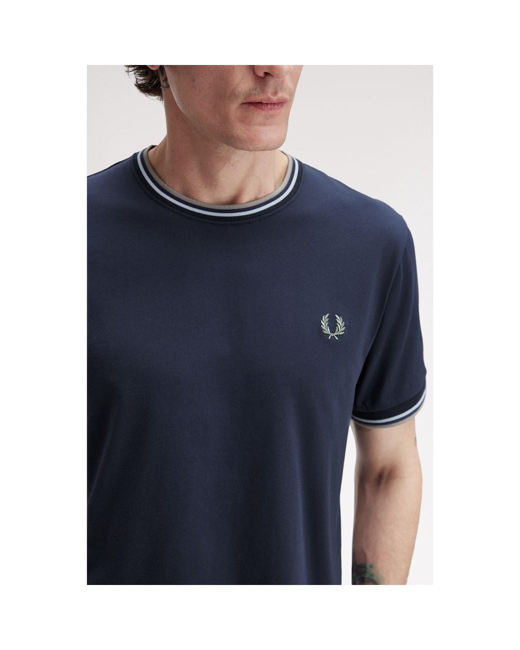Fred Perry Blue Twin Tipped T-Shirt for men