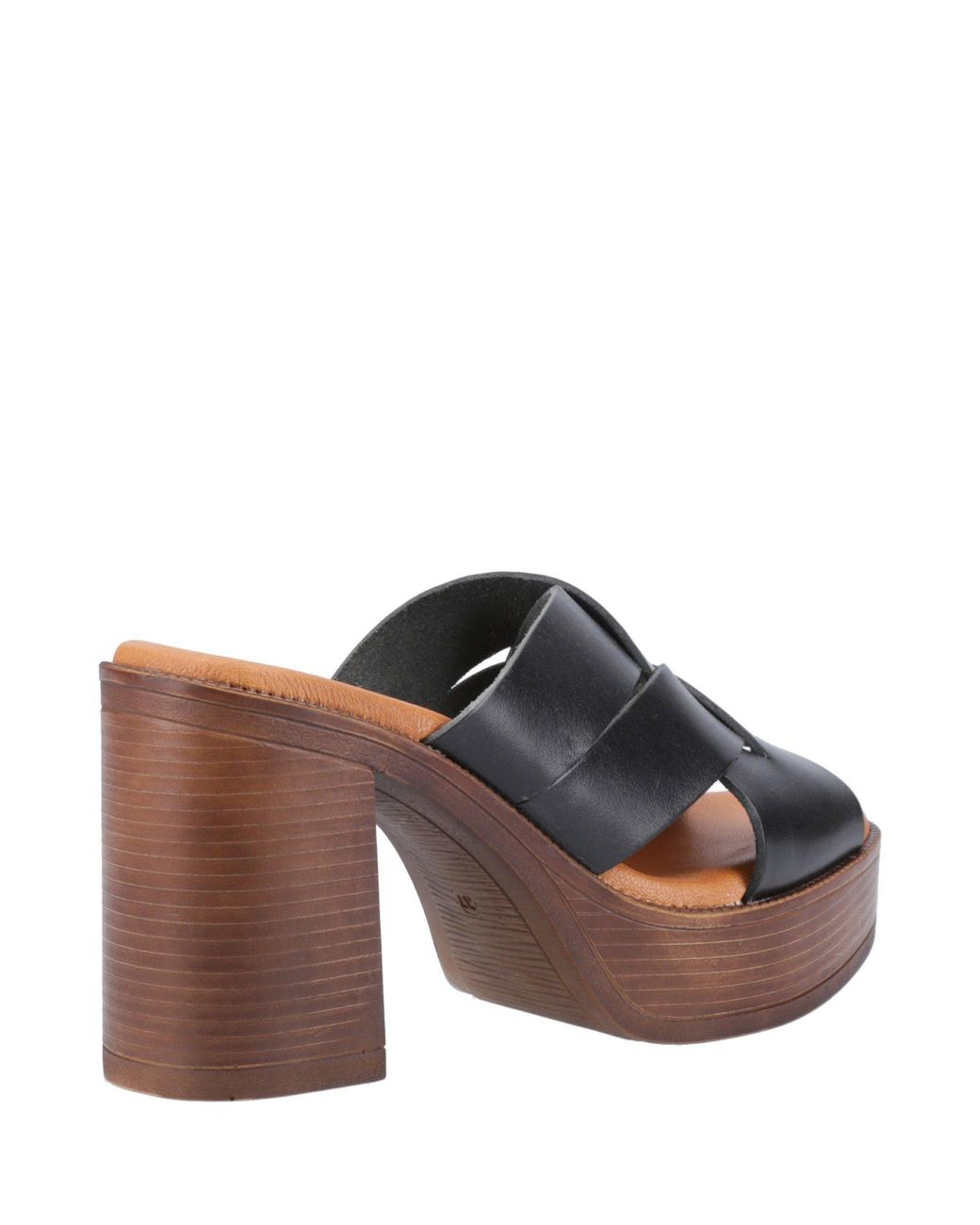 Hush Puppies Gray Gigi Platform Leather Heeled Sandals