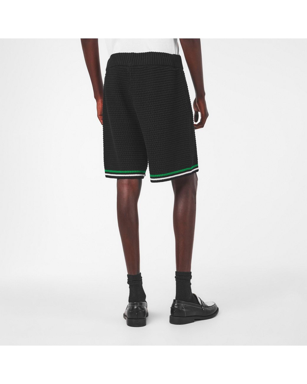 Casablanca Black Woven Tailored Fit Tracksuit Shorts for men