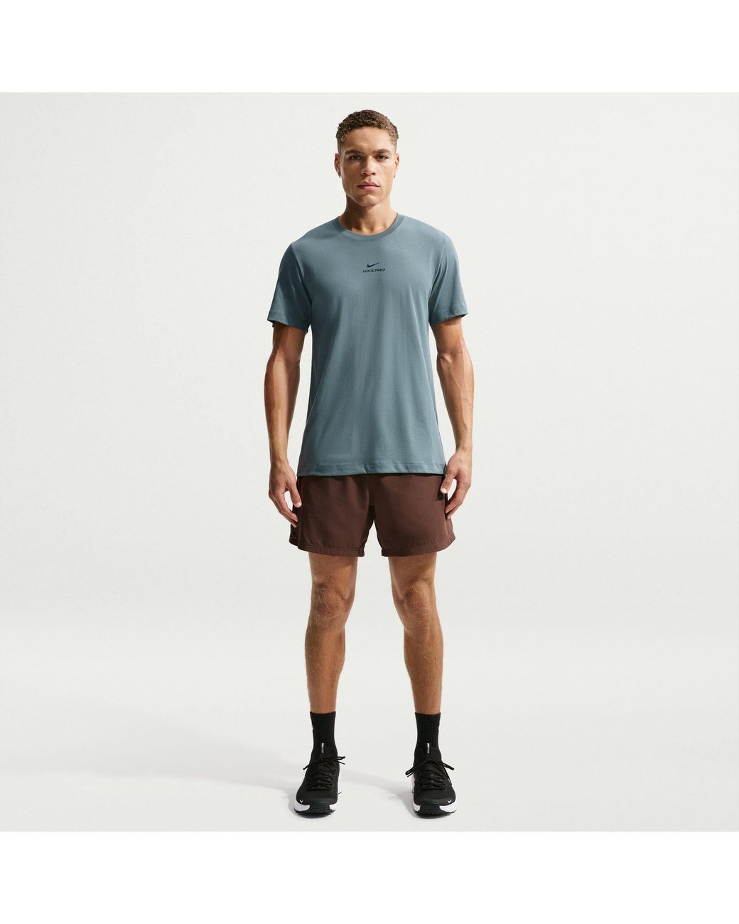 Nike Blue Short Sleeve Performance Running Top for men