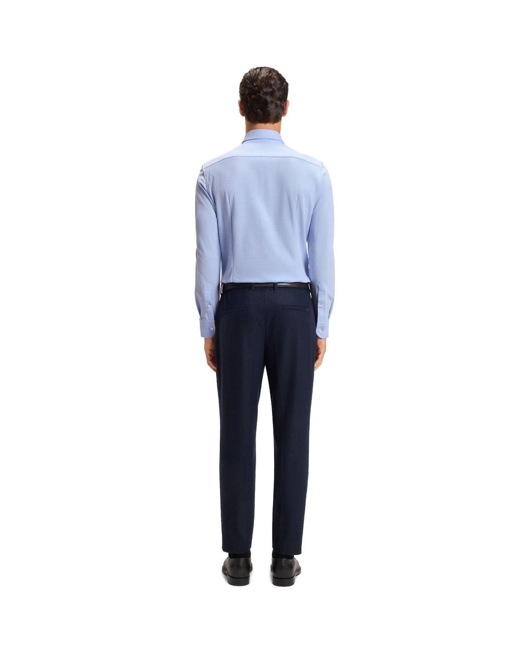 Boss Blue P Hank Spread Long Sleeve Oxford Shirt for men