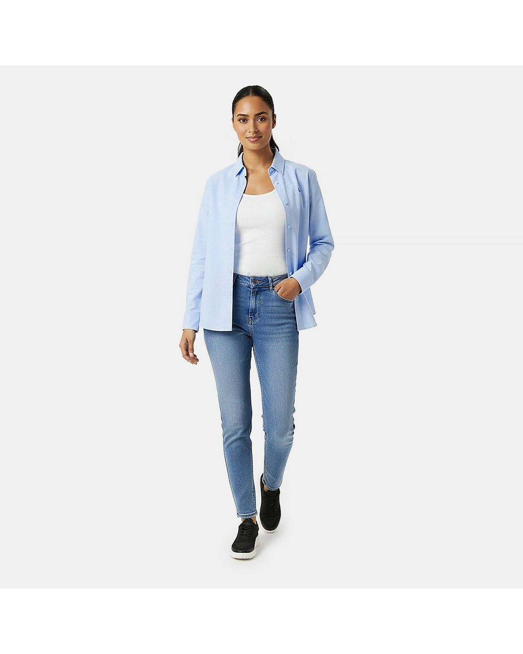 Jack Wills Blue Classic Twill Long Sleeve Plain Shirt