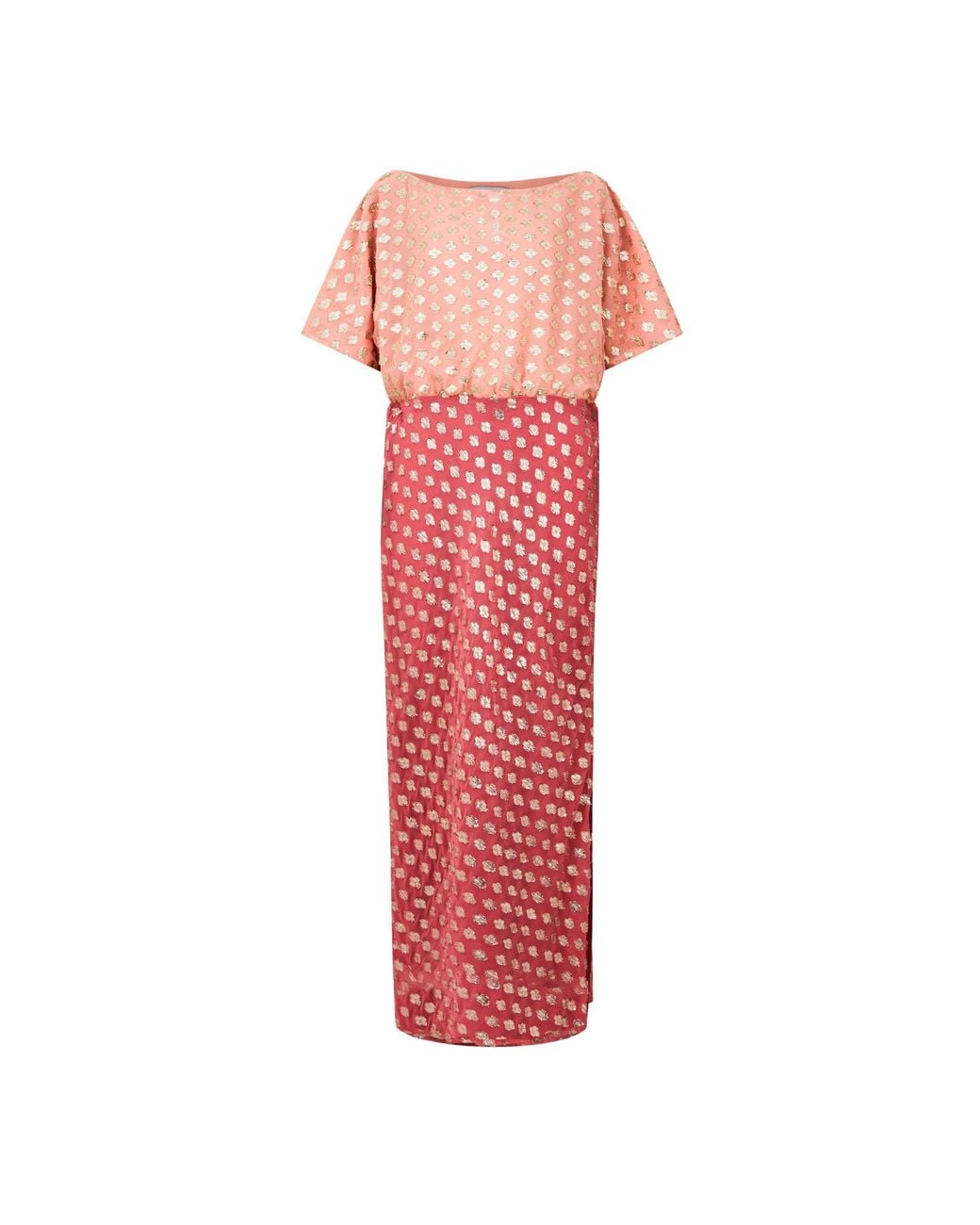 Never Fully Dressed Red Tilly Jacquard Maxi Dress
