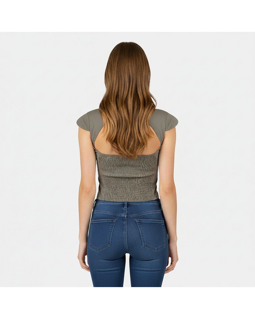 Jack Wills Gray Cap Sleeve Blouse