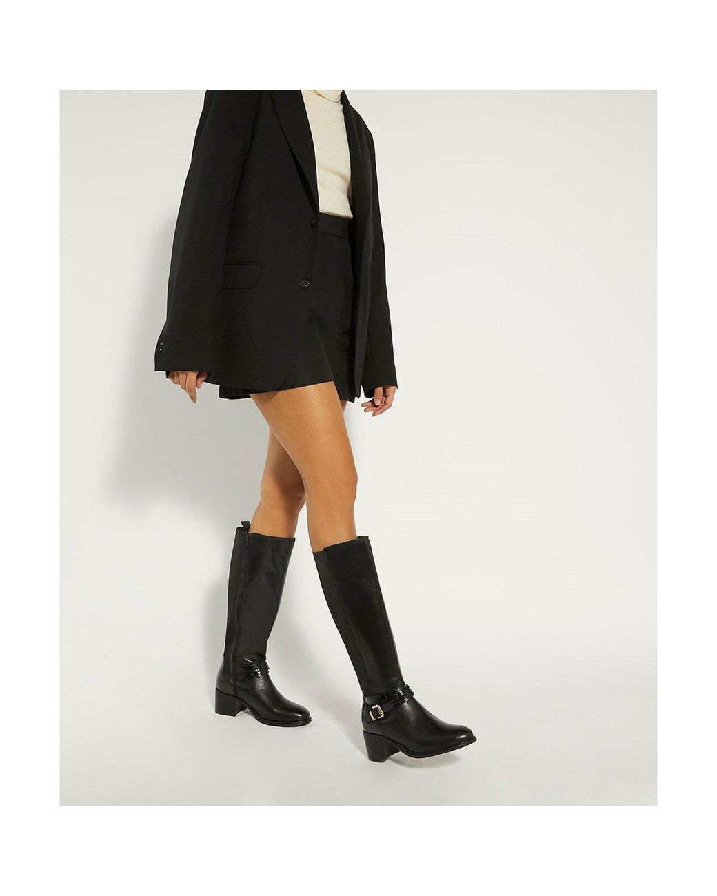 Dune Black Tildy Knee High Boots