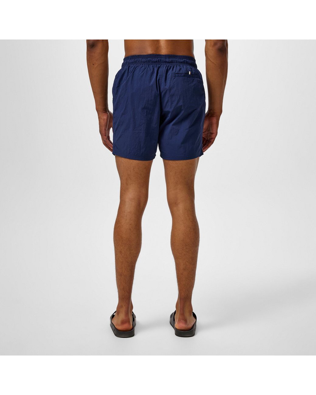 Boss Blue Octopus Swim Shorts With Bold Branding for men