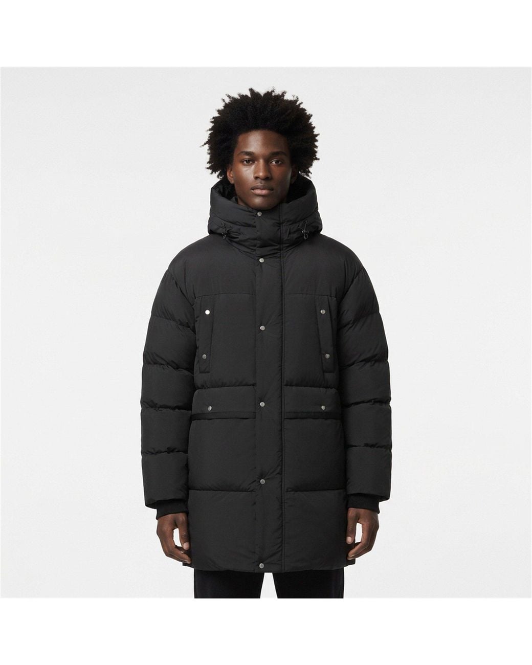 ARCTIC ARMY Black Orca Down Long Puffer Jacket for men