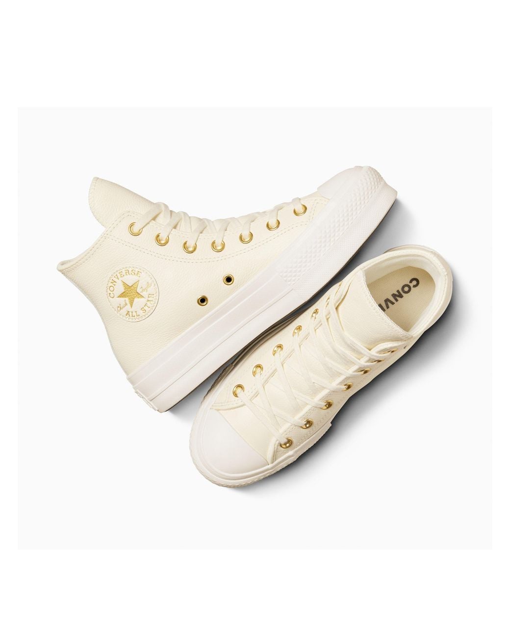Converse White Chuck Taylor All Star Lift Leather High-Top Trainers