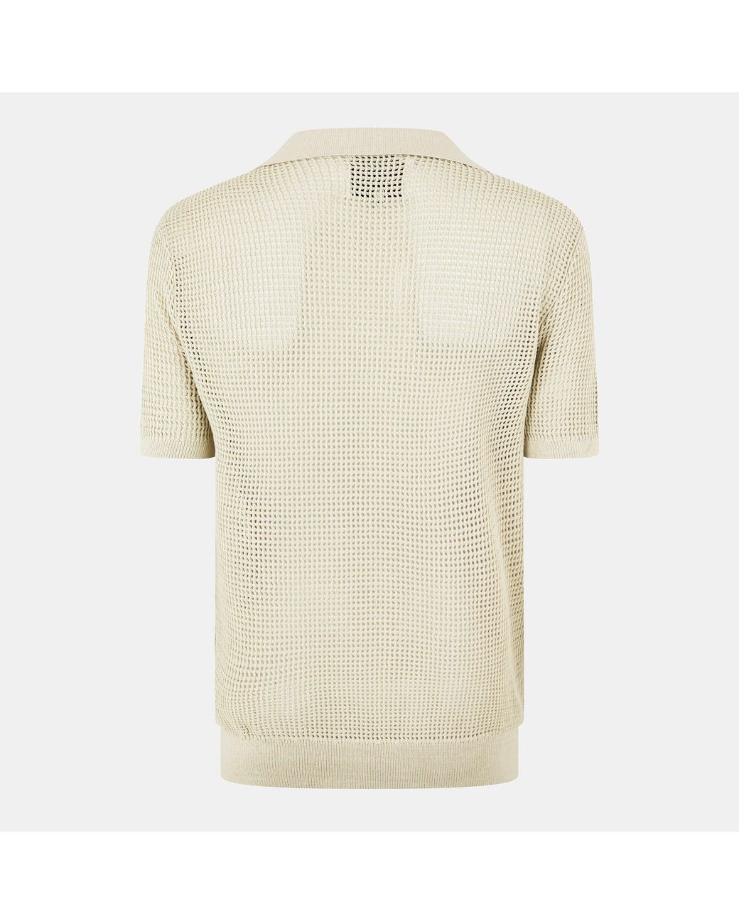 Jack Wills Natural Open Knit Short-Sleeve Polo Shirt for men