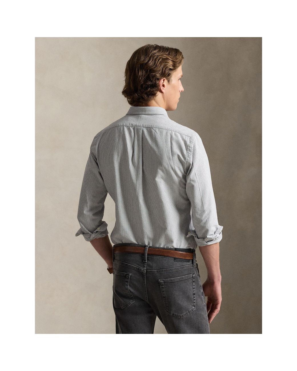 Polo Ralph Lauren Blue Slim Fit Striped Oxford Shirt for men