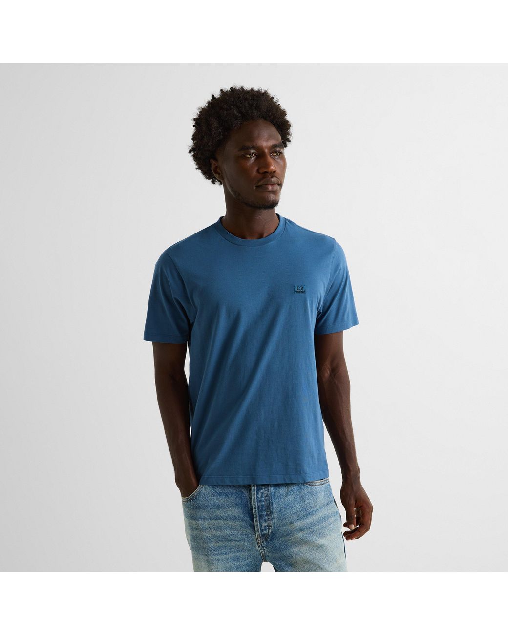 C P Company Blue 30/1 Jersey T-Shirt for men