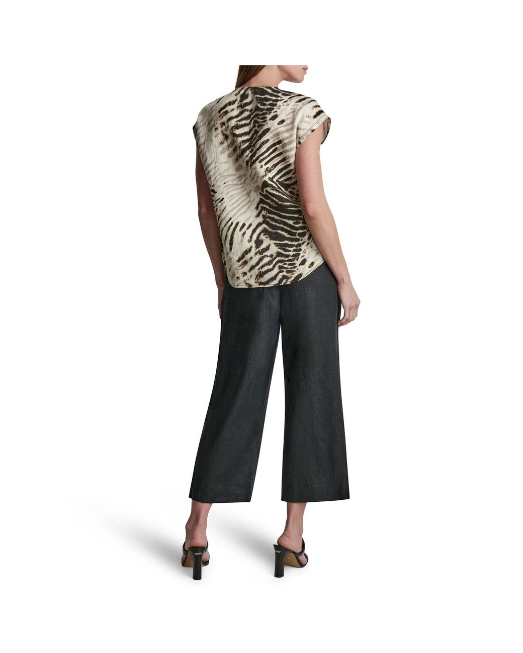 DKNY Multicolor Short Sleeve Blouse