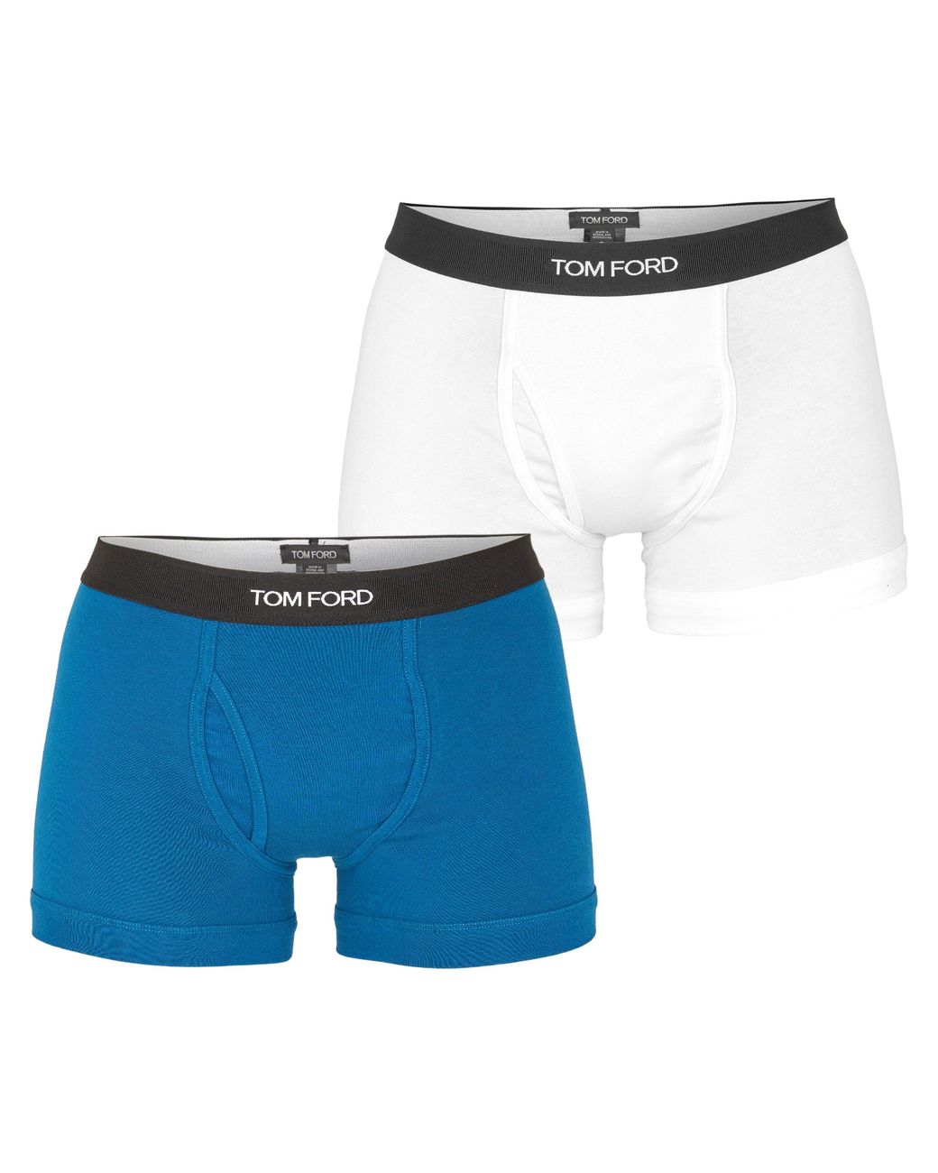 Tom Ford Blue Plain Cotton Boxer Briefs, 2-Pack for men