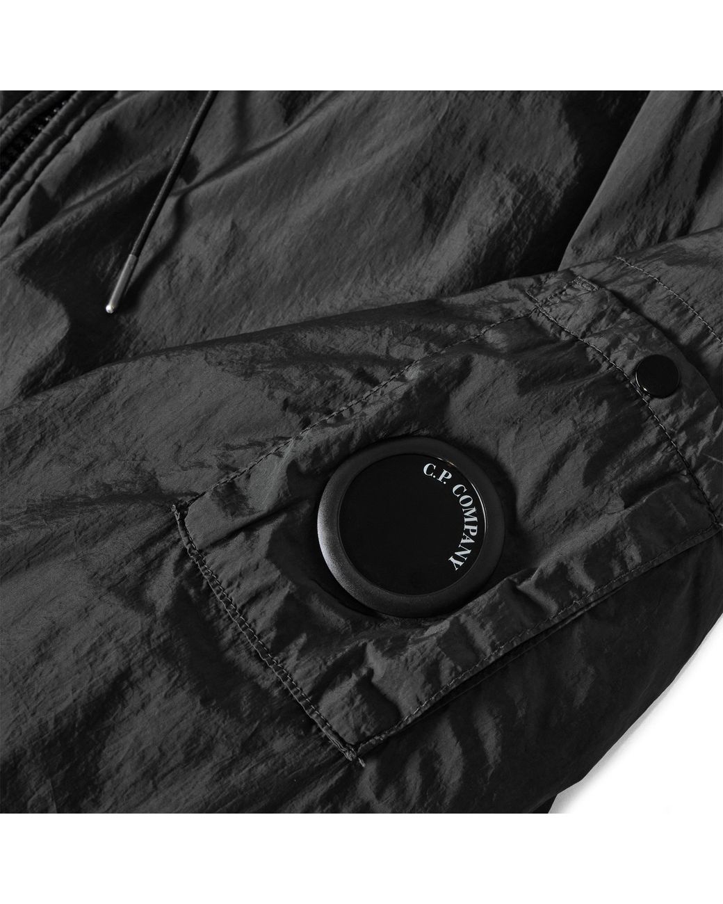 C P Company Gray Chrome-R Full-Zip Hooded Puffer Jacket for men