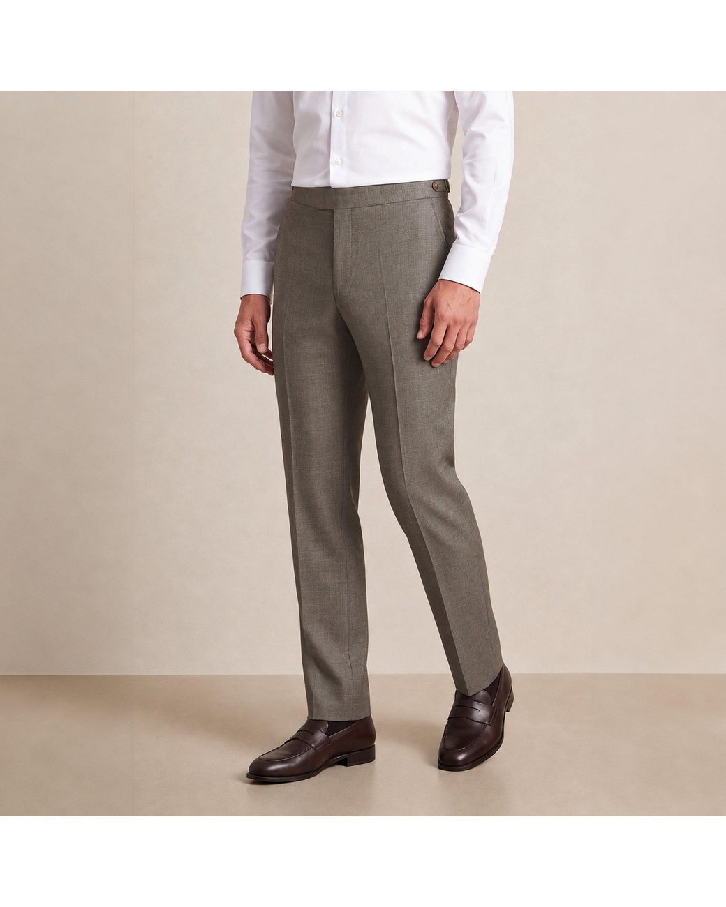 Without Prejudice Gray Primrose Sharkskin Suit Trousers for men