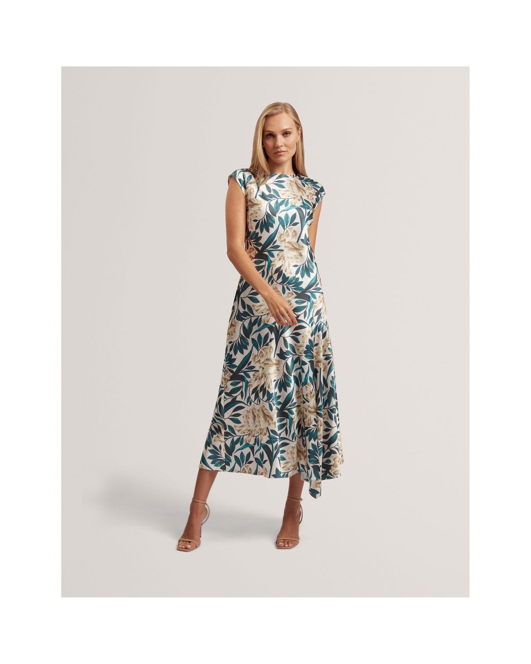 Ted Baker Blue Print Sleeveless Tea Dress