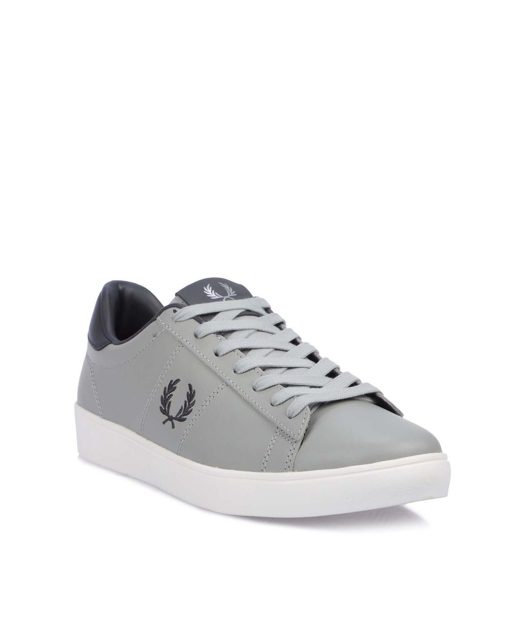 Fred Perry Gray Spencer Leather Trainers Size 6 for men