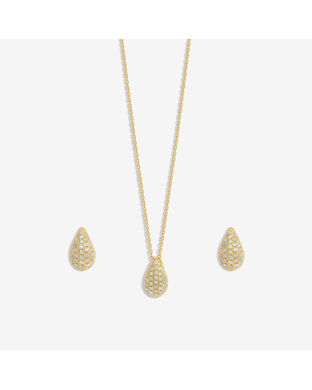 Inicio Blue Plated Cubic Zirconia Teardrop Set