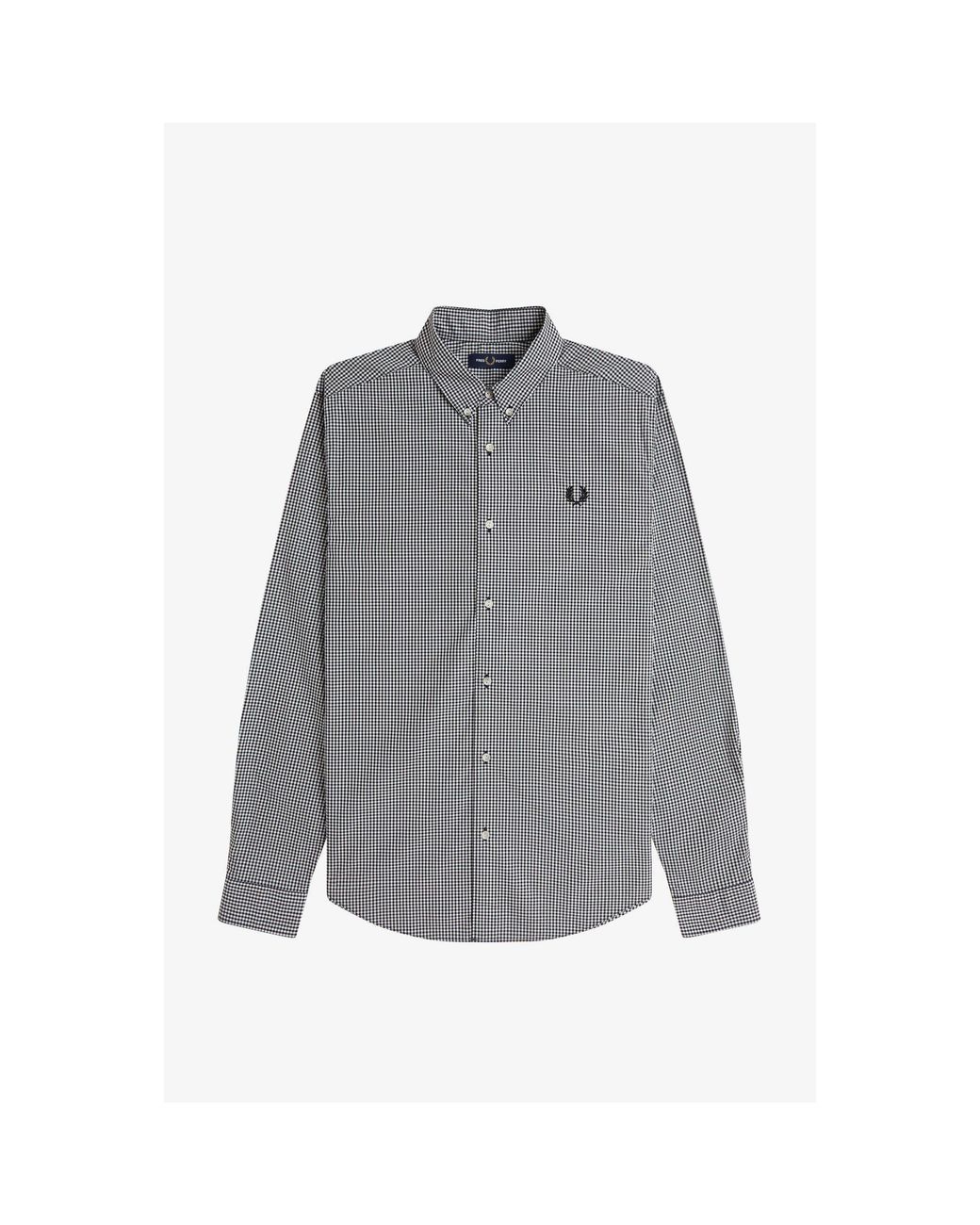Fred Perry Gray Long Sleeve Patterned Shirt for men