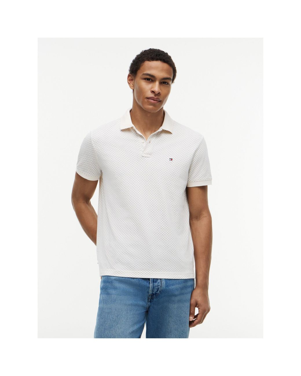 Tommy Hilfiger White Short Sleeve Polo Shirt for men