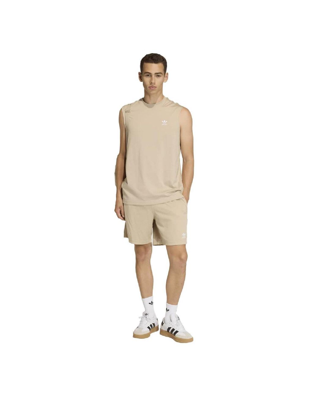 Adidas Originals Natural Trefoil Essentials Mesh Shorts for men