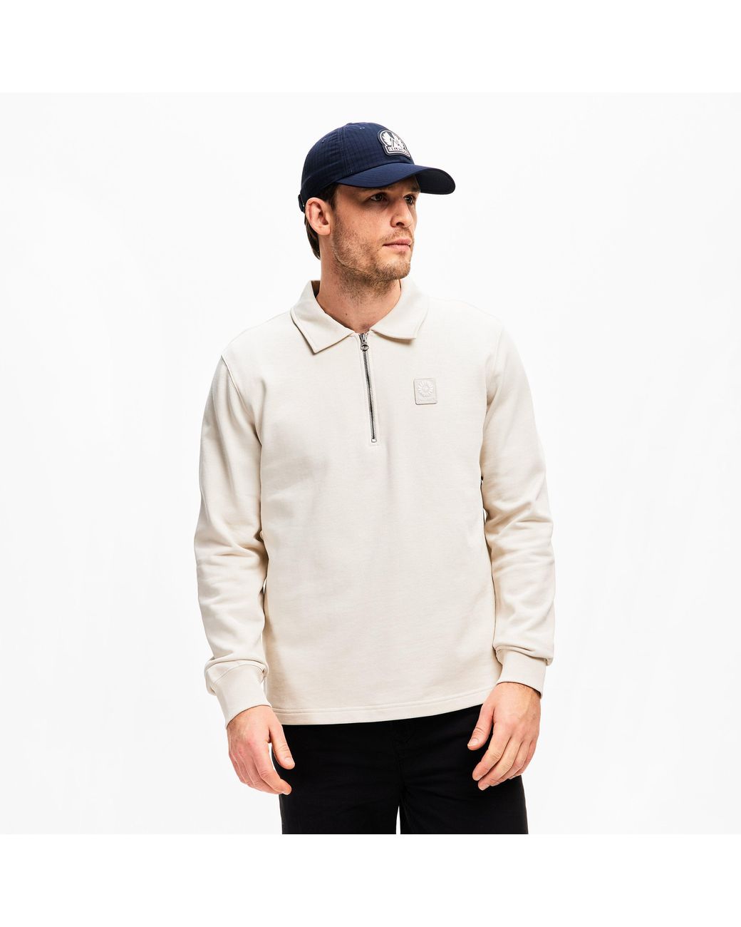 Belstaff White Curator Long Sleeve Polo Shirt for men