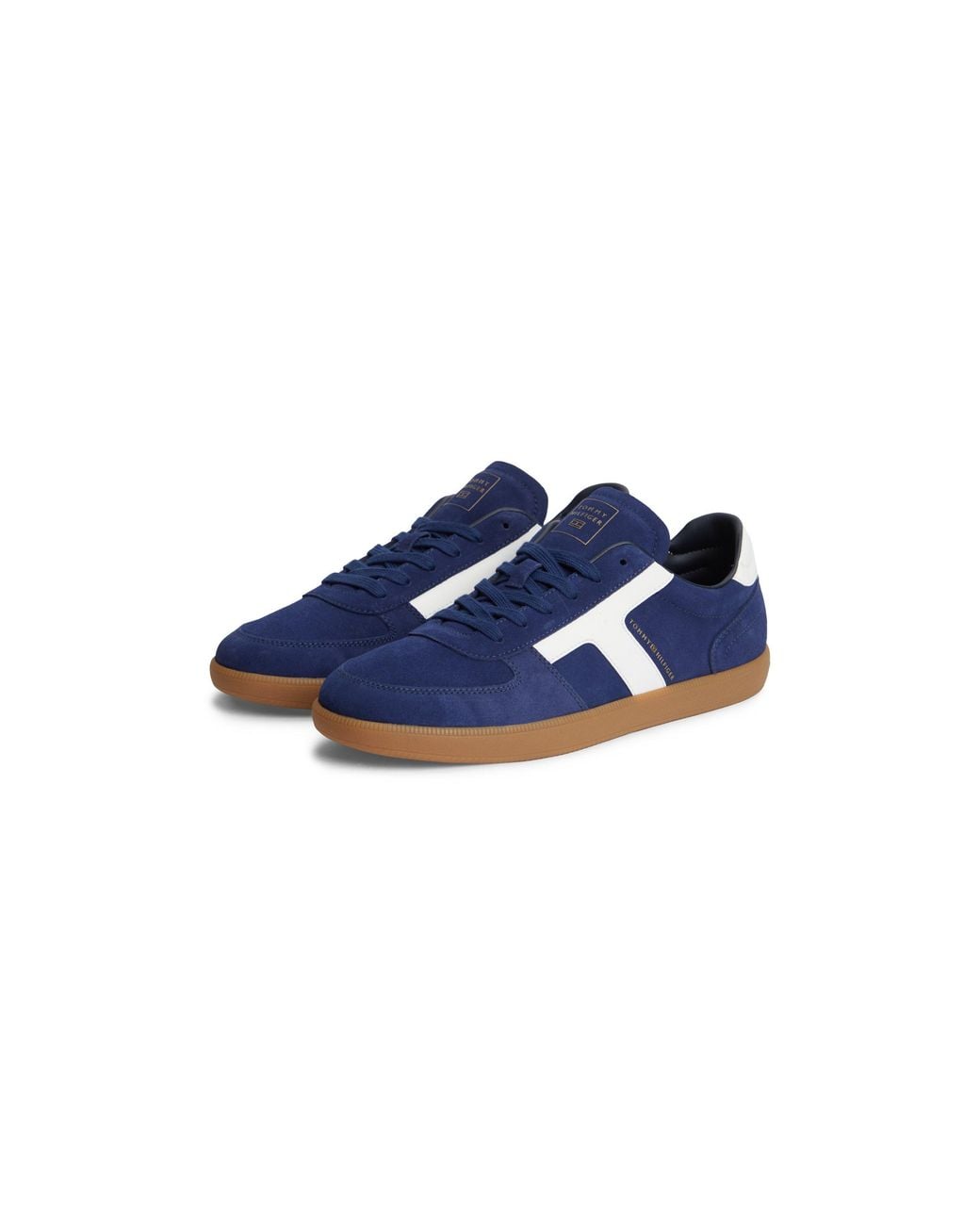 Tommy Hilfiger Blue Th Tribeca Suede Mixed Texture Trainers for men