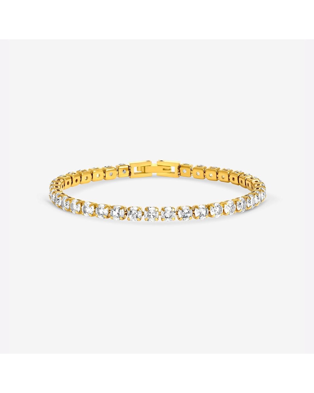 Jon Richard Metallic Plated 4Mm Tennis Stainless Steel Bracelet