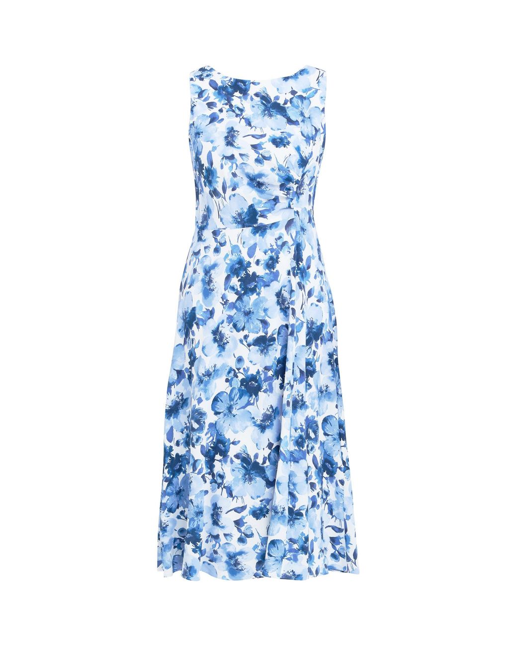 Gina Bacconi Blue Emmy Floral Print Midi Dress