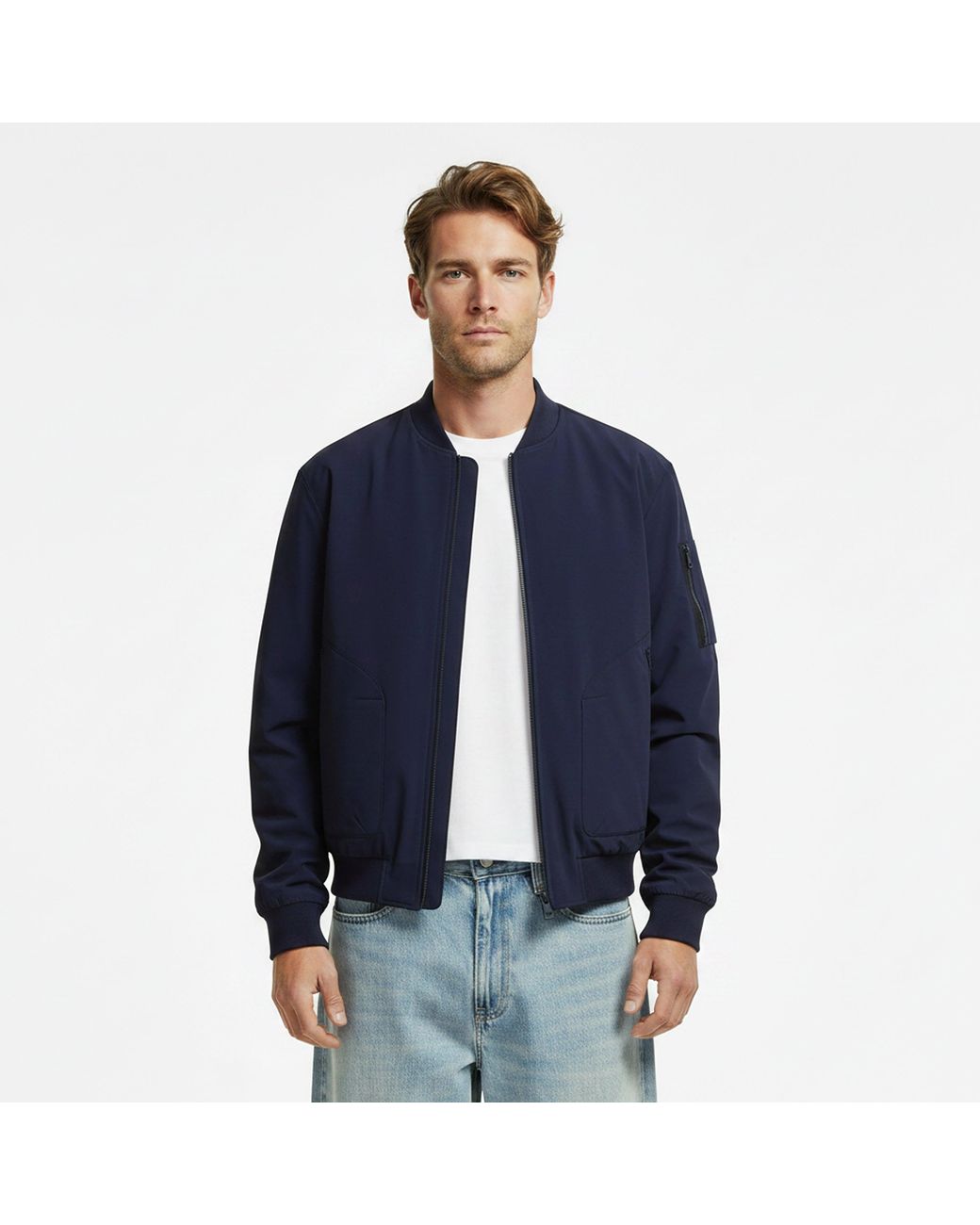 Guess Blue Achille Bomber Jacket for men