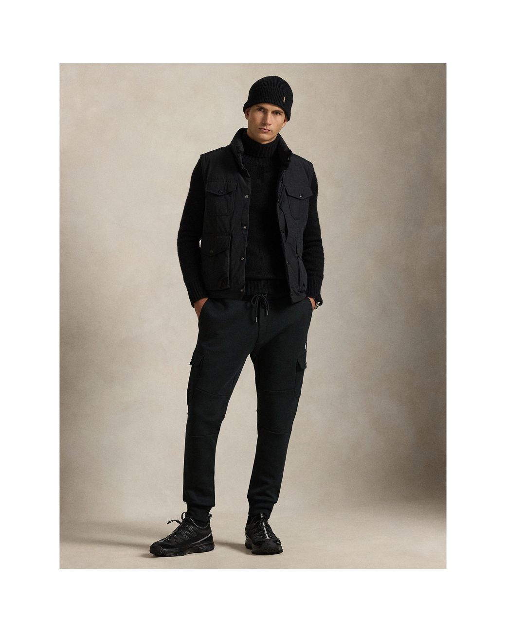 Polo Ralph Lauren Black Tech Cargo Joggers for men