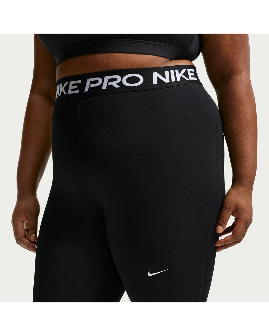 Nike Black Pro 365 Compression-Fit Mid-Rise Tights