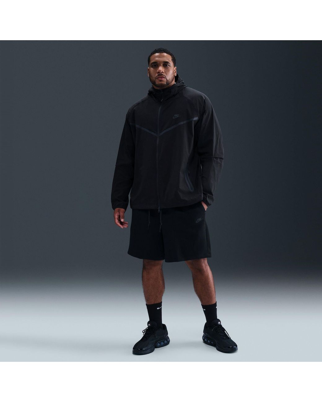 Nike Black Sportswear Tech Fleece Shorts for men