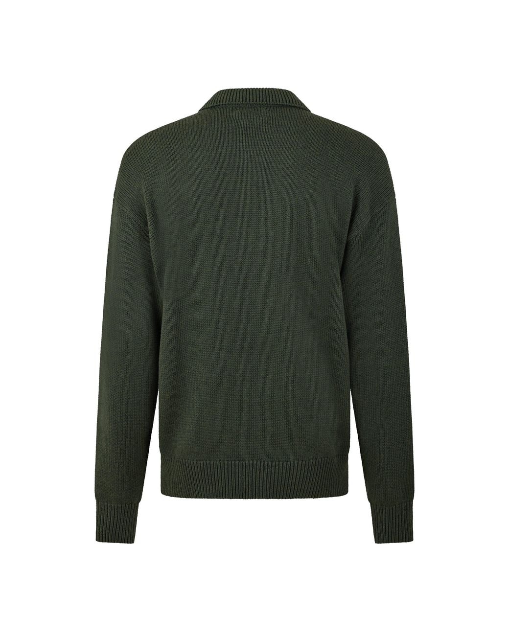 Polo Ralph Lauren Green Shaker Knit Cotton Long-Sleeve Polo Shirt for men