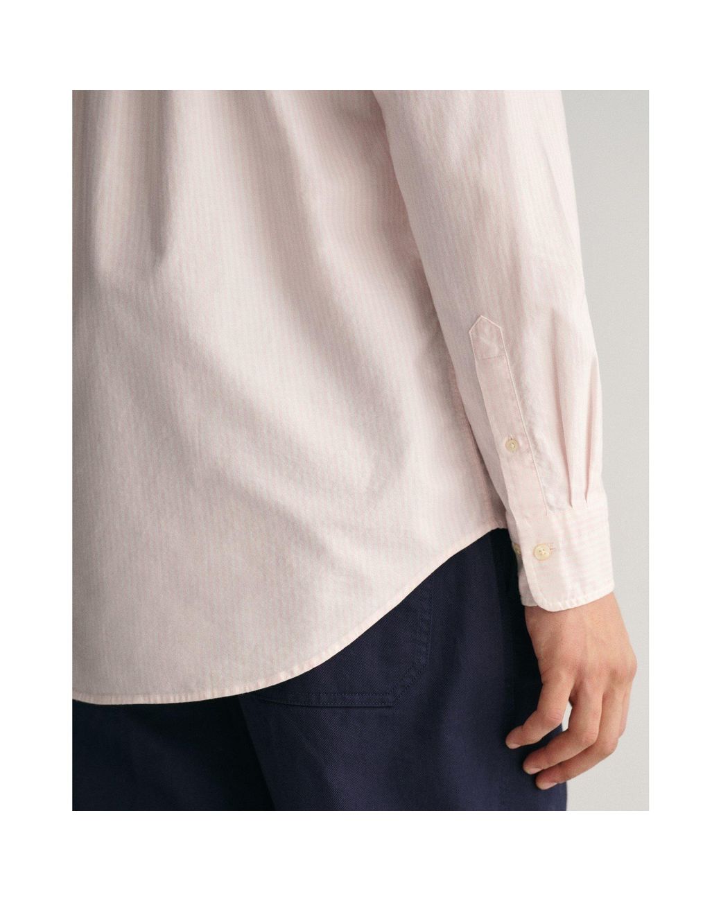 Gant Natural Banker Stripe Cotton Long Sleeve Oxford Shirt for men