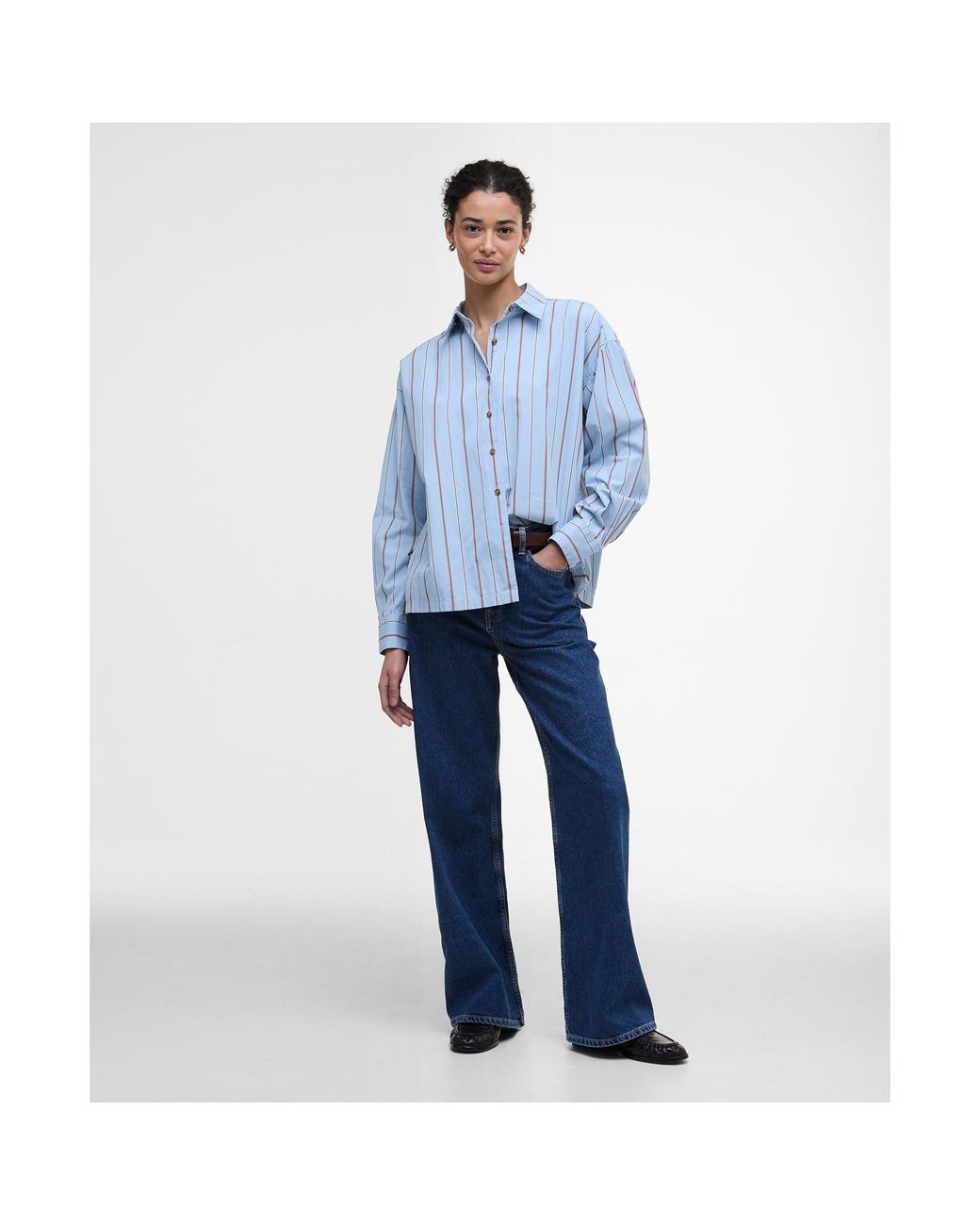 Barbour Blue Saffron Striped Relaxed Shirt