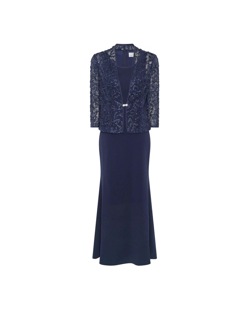 Gina Bacconi Blue Rayla Maxi Dress And Jacket