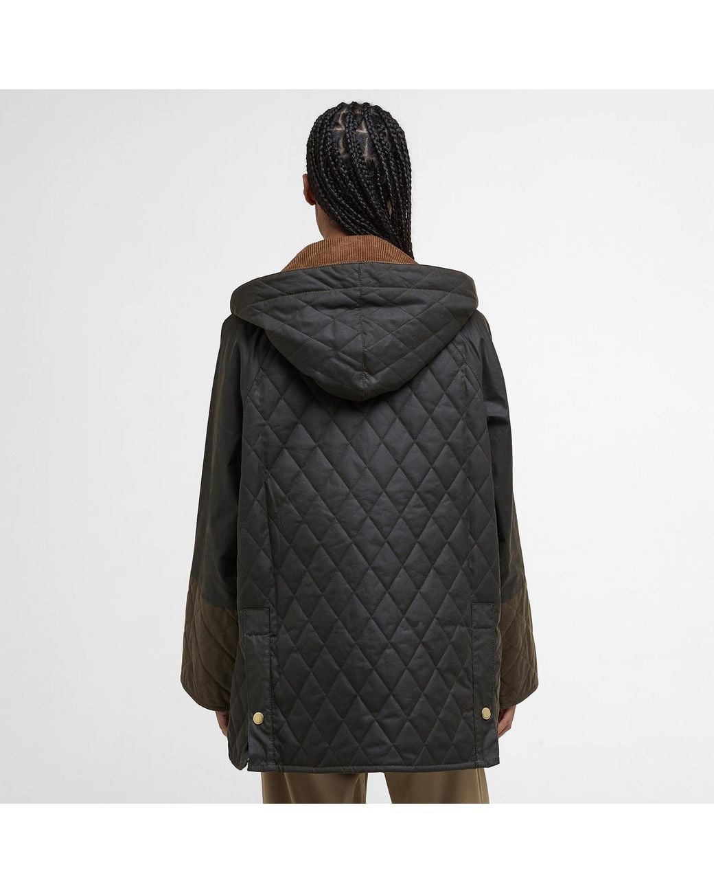 Barbour Black Imelda Waxed Cotton Long Sleeve Wax Jacket
