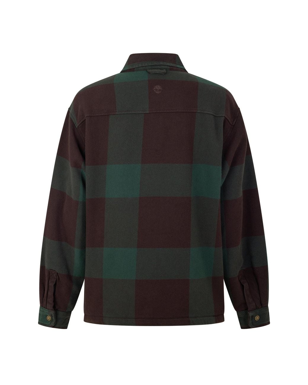 Timberland Green Lined Check Cotton Long-Sleeve Overshirt for men