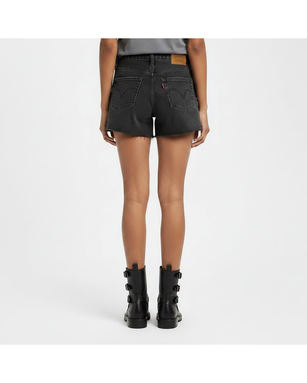 Levi's Black Ribcage Denim Shorts