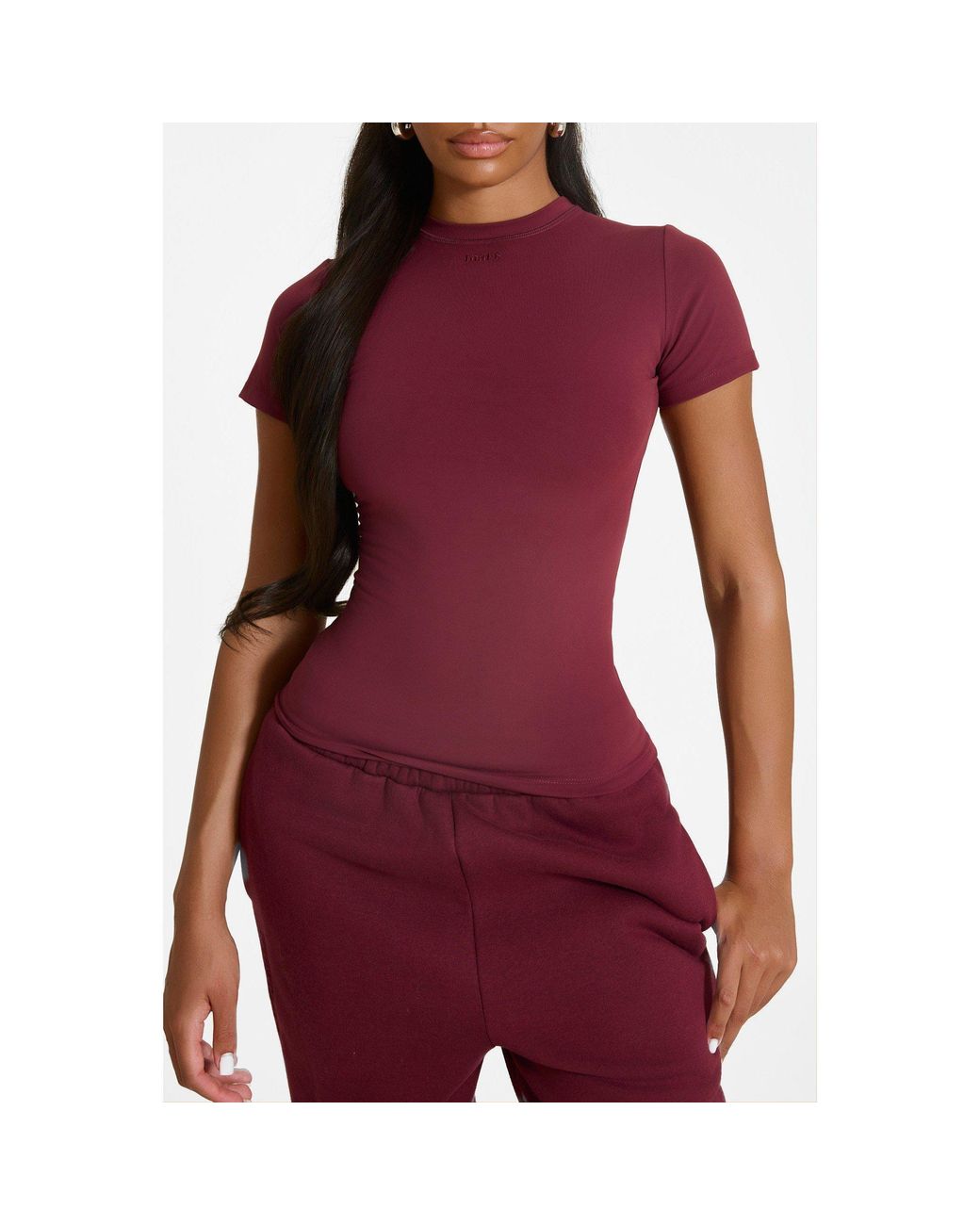 Mars the Label Red Sculpt Short Sleeve Top