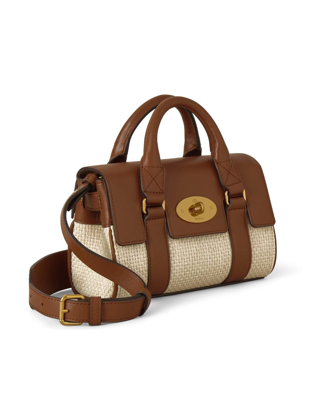 Mulberry Brown Heritage Raffia Mini Bayswater