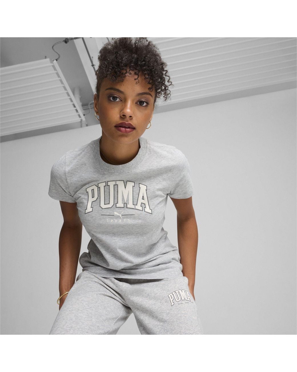 PUMA Gray Squad Graphic Regular Fit T-Shirt