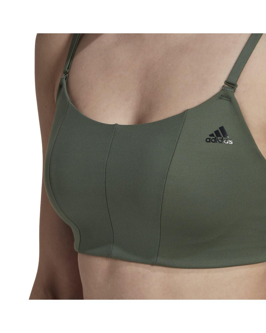 Adidas Green Yoga Studio Light Support Sports Bra