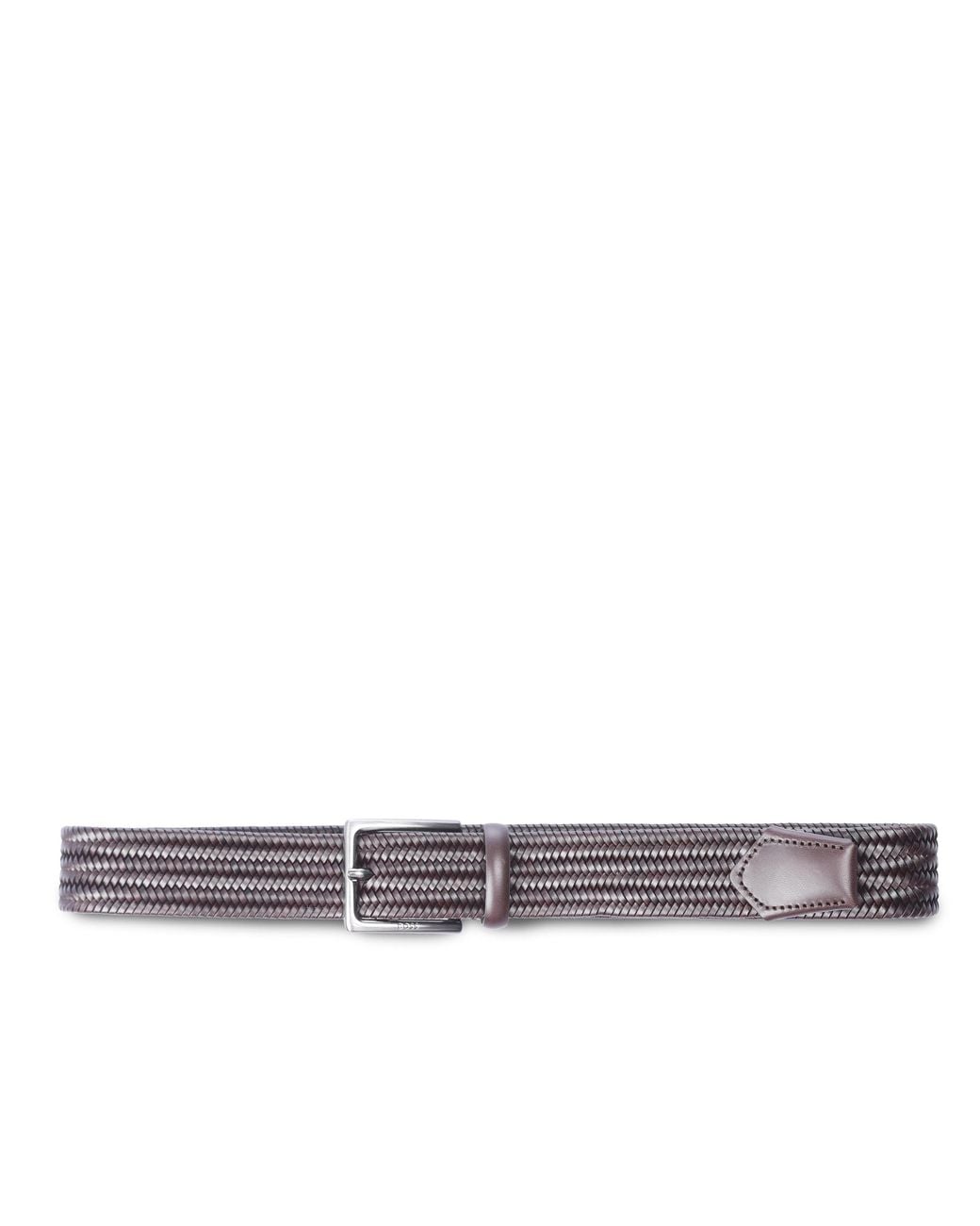 Boss Brown Semyo Woven Leather Belt for men