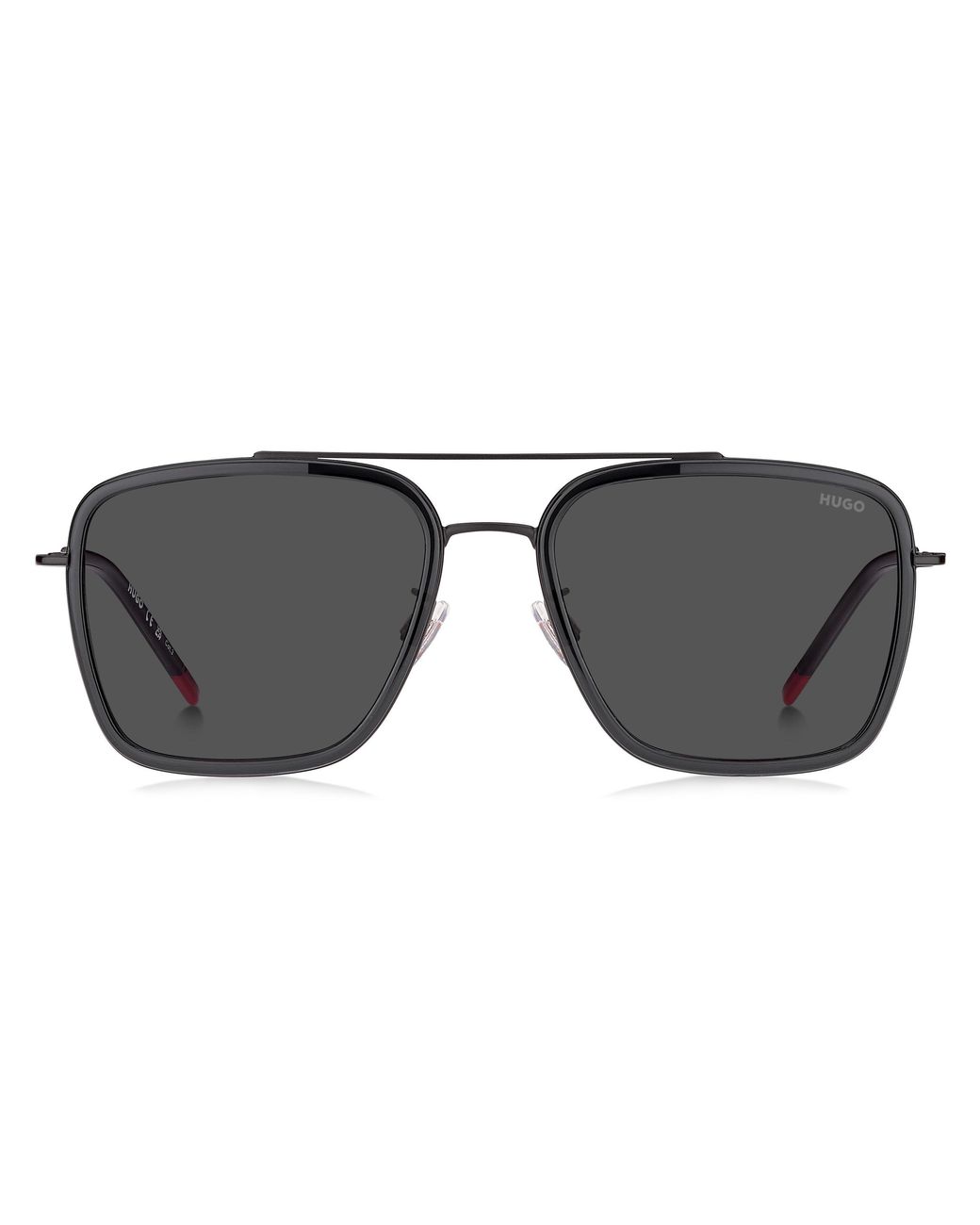 HUGO Black Square Aviator Sunglasses for men