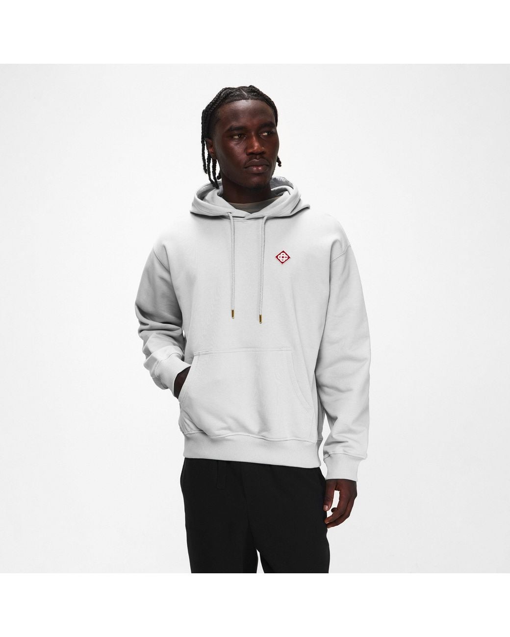 Casablanca Gray Classic Logo Pull Over Hoodie for men