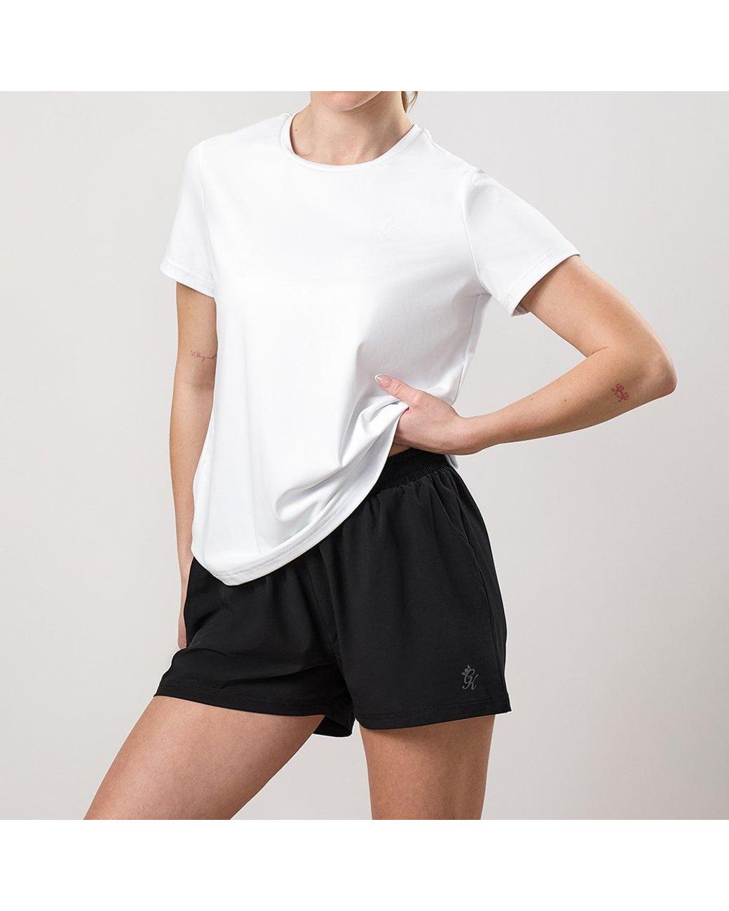 Gym King White Vic Performance Short-Sleeve Round-Neck T-Shirt