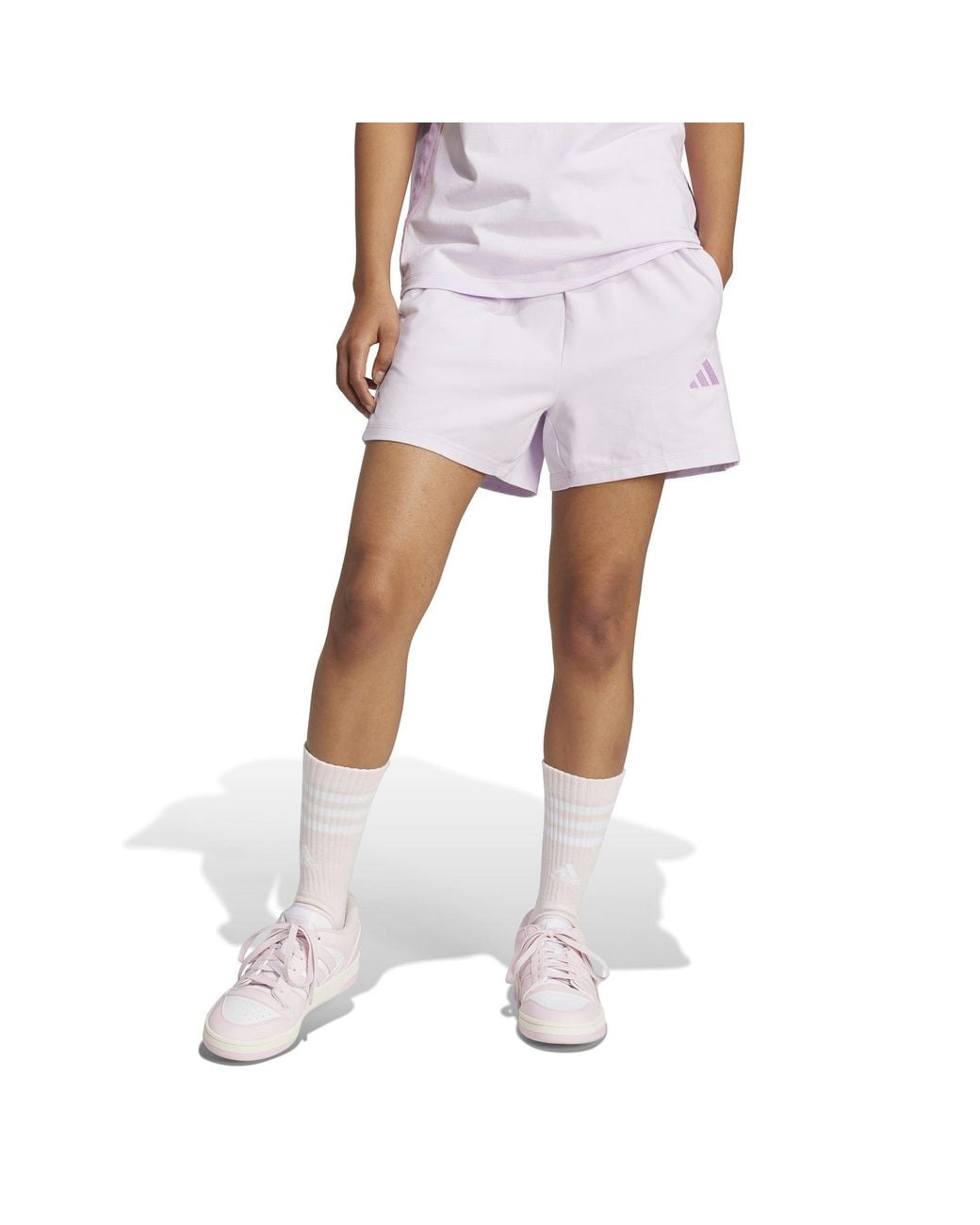 Adidas White Essentials 3 Stripe Shorts