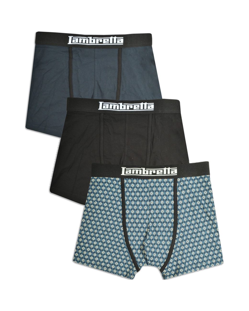 Lambretta Blue Target 3 Pack Boxers for men